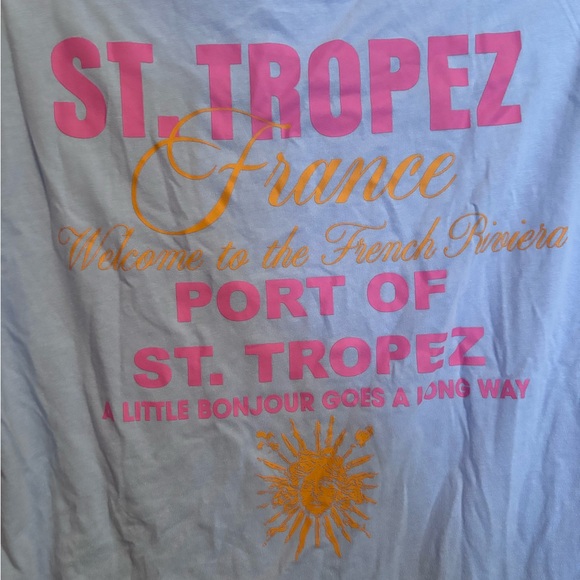 St. Tropez Blue Tee with Sunburst Design - Picture 4 of 4